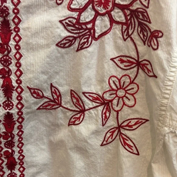 We The Free Spring Refresh Vacation Shirt, Embroidered, Small, Boho Cottage - Picture 8 of 15